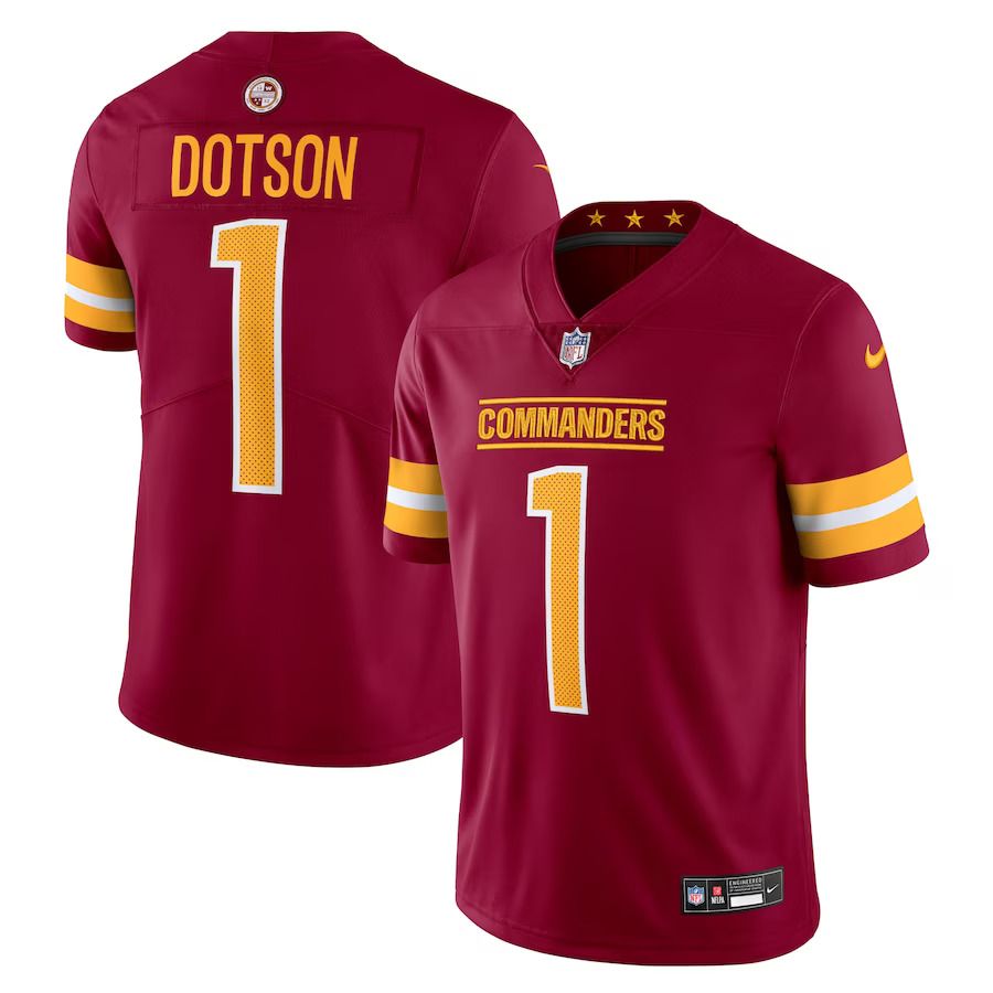 Men Washington Commanders 1 Jahan Dotson Nike Burgundy Vapor Untouchable Limited NFL Jersey